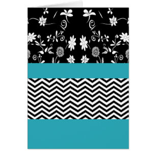 blue floral chevron