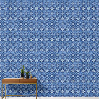 Blue Floral Chinoiserie Pattern Wallpaper