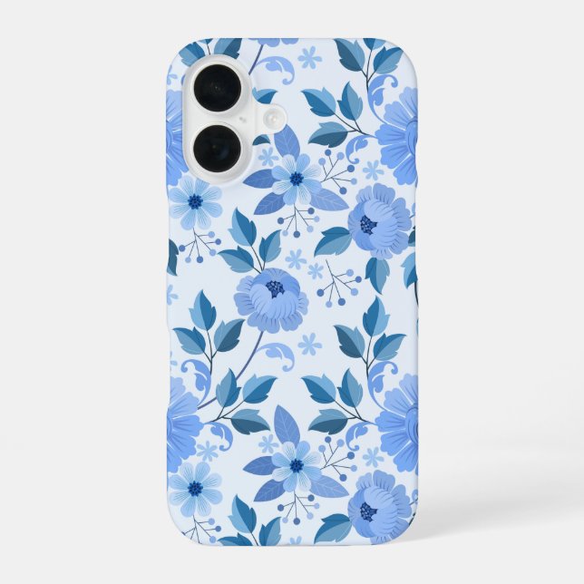Blue Floral Chinoiserie Phone Case (Back)