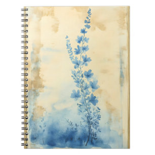 Blue floral composition.  Type: Framed decorative  Notebook