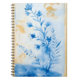 Blue floral composition.  Type: Framed decorative  Notebook