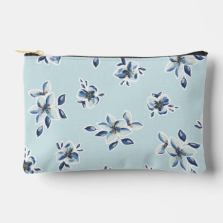 Blue floral cosmetic bag