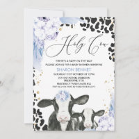 Blue Floral Cow Calf Boho Floral Baby Shower