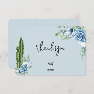 blue floral cowboy thank you card