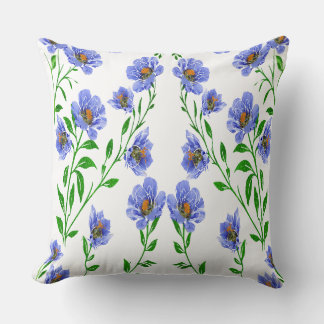 Blue floral cushion