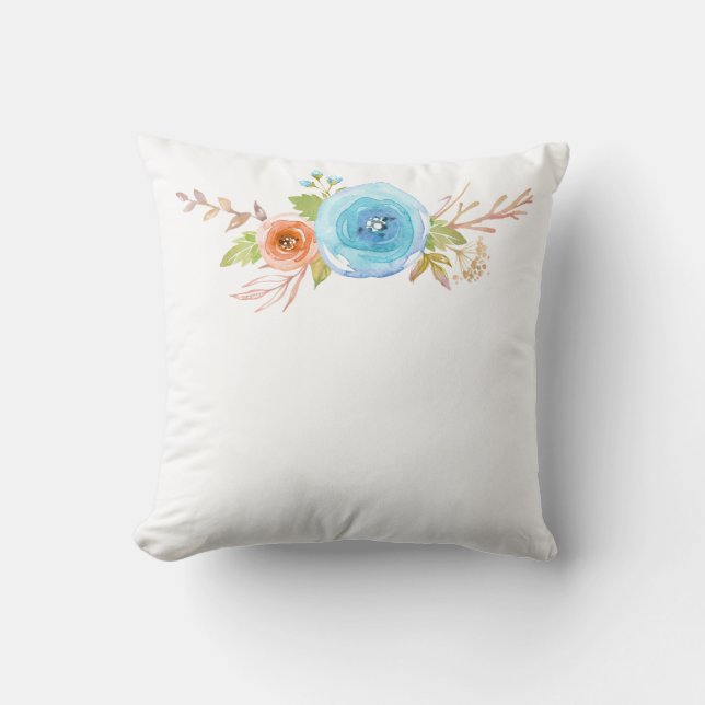 Blue Floral Cushion (Front)