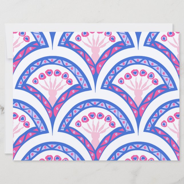 blue floral damask pattern  (Front)