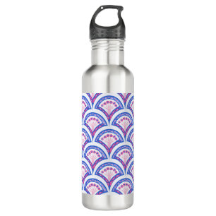 blue floral damask pattern  710 ml water bottle