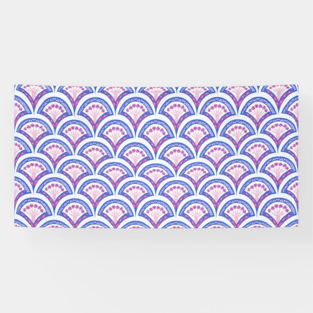 blue floral damask pattern  banner (Horizontal)