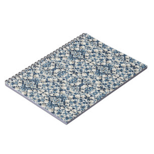 Blue Floral Damask Pattern Blanket Notebook
