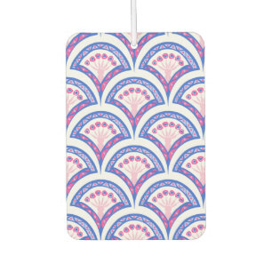 blue floral damask pattern  car air freshener