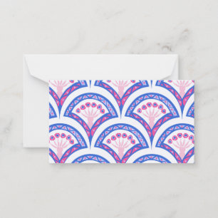 blue floral damask pattern  card
