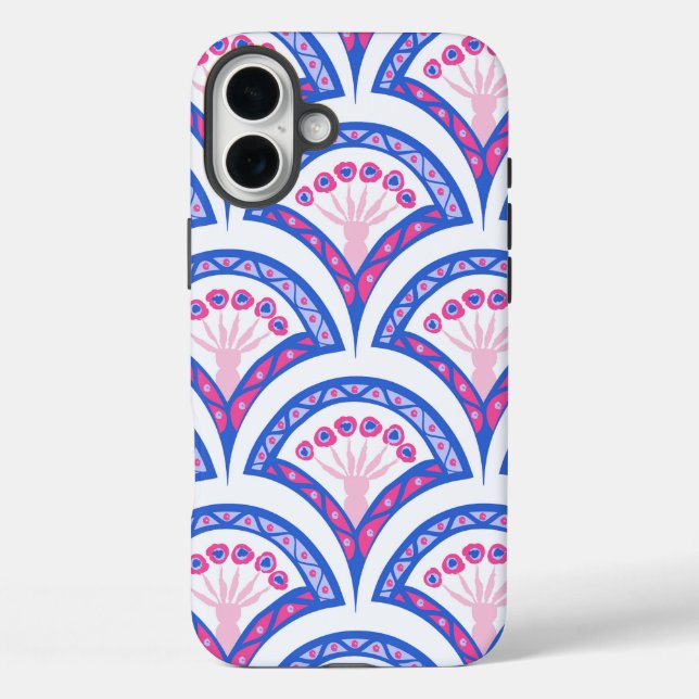 blue floral damask pattern  Case-Mate iPhone case (Back)