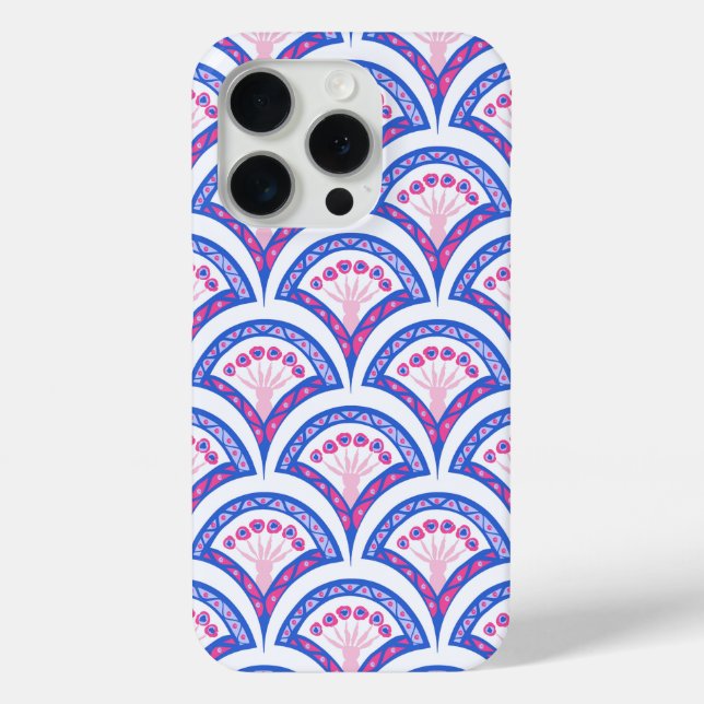 blue floral damask pattern  Case-Mate iPhone case (Back)