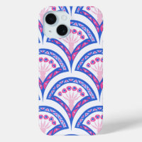 blue floral damask pattern