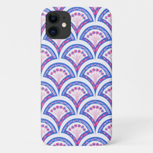blue floral damask pattern Case-Mate iPhone case