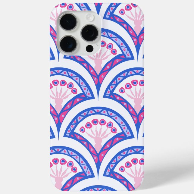 blue floral damask pattern  Case-Mate iPhone case (Back)
