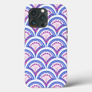 blue floral damask pattern iPhone 13 pro case