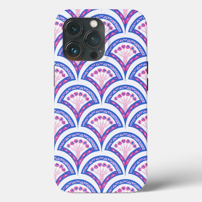 blue floral damask pattern  Case-Mate iPhone case (Back)