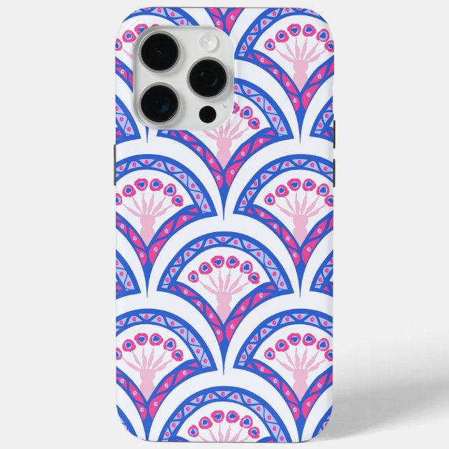 blue floral damask pattern  Case-Mate iPhone case (Back)