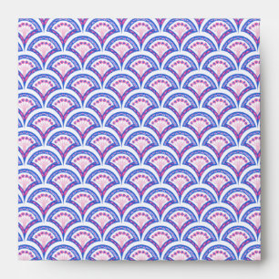 blue floral damask pattern envelope