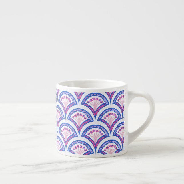 blue floral damask pattern  espresso cup (Right)
