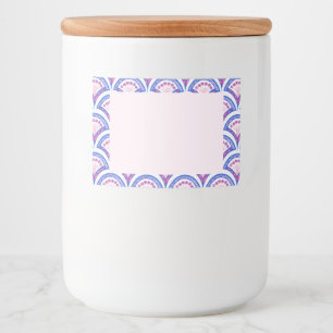 blue floral damask pattern  food label