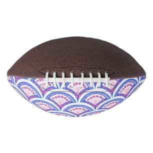 blue floral damask pattern football