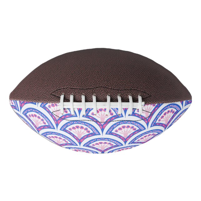 blue floral damask pattern  football (Front)