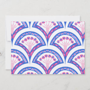 blue floral damask pattern  holiday card