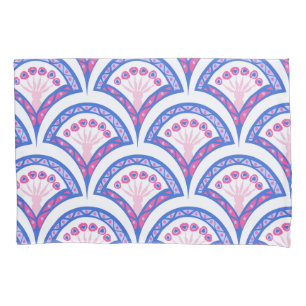 blue floral damask pattern  pillowcase