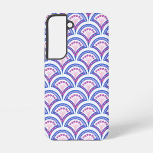 blue floral damask pattern  samsung galaxy case