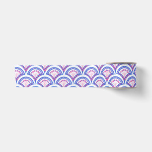 blue floral damask pattern satin ribbon