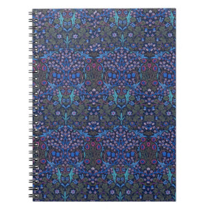 Blue Floral Damask William Morris Art Nouveau Note Spiral Notebook