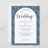 Blue Floral, Delphinium Flowers Arch Shape Wedding