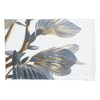 Blue Floral Design Plant Pillowcase