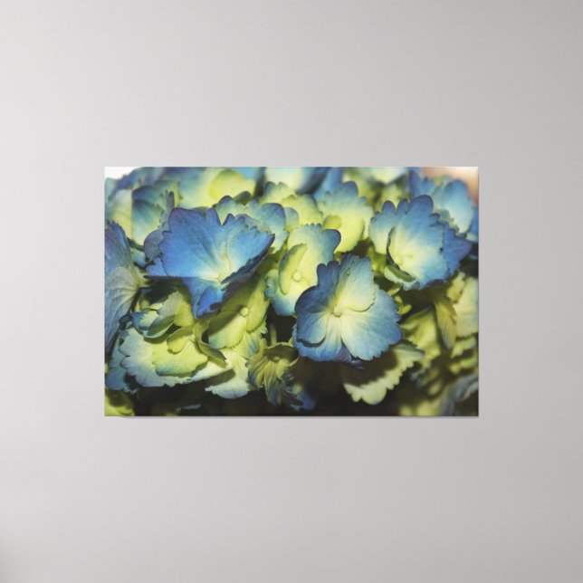 Blue Floral Designer Canvas Print (Front)