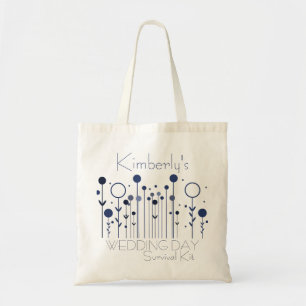 Blue Floral Dot Wedding Day Survival Kit Bag