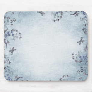 Blue Floral Dreams Mouse Pad