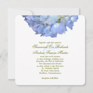 Blue Floral Elegant Hydrangea Wedding Invitation