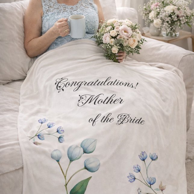 Blue Floral Elegant Mother Bride Gift Blanket (Creator Uploaded)
