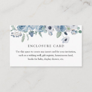 Blue Floral Enclosure Card
