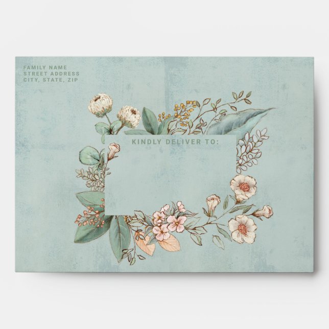 Blue Floral Envelope (Front)