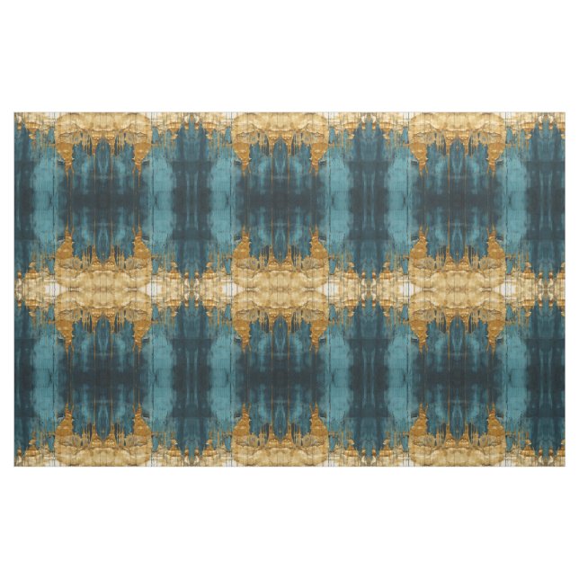 Blue Floral Fabric Seamless Pattern Boho Modern (Fat Quarter)
