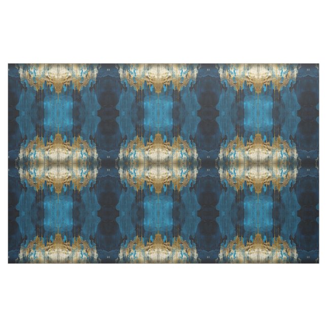 Blue Floral Fabric Seamless Pattern Boho Modern (Fat Quarter)