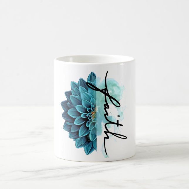 Blue Floral Faith Coffee Mug (Center)