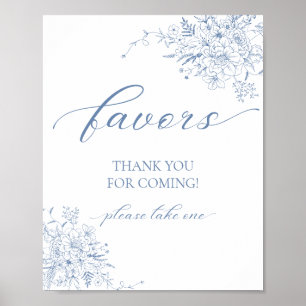 Blue Floral Favour  Poster