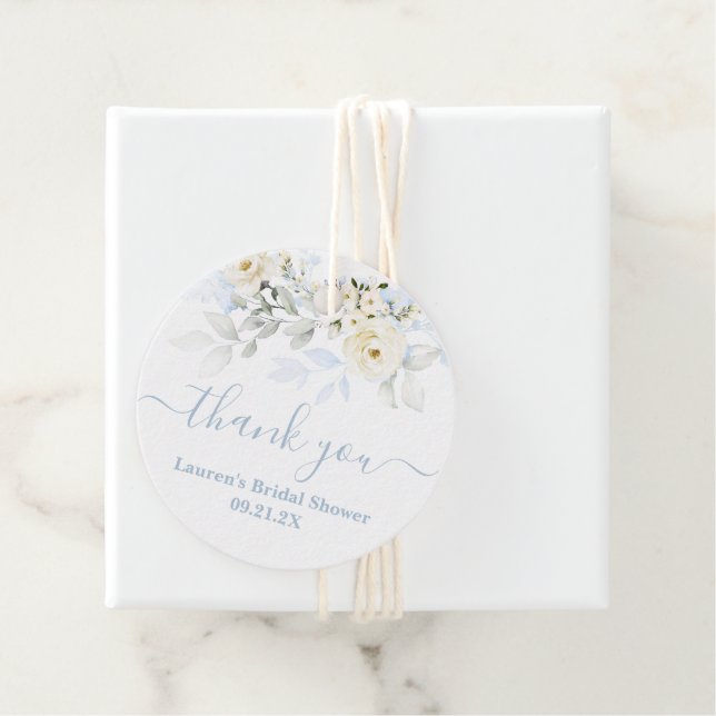 Blue Floral Favour Tags (In Situ)