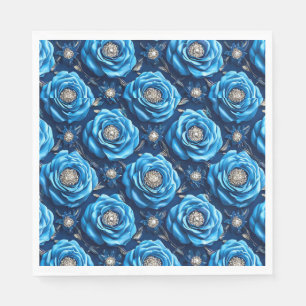 Blue floral for wedding event styling romantic  napkin