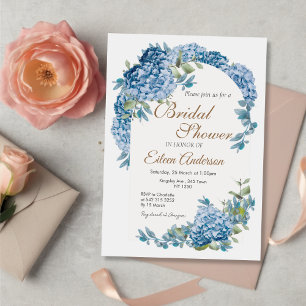 Blue Floral Garden Bridal Shower invitation